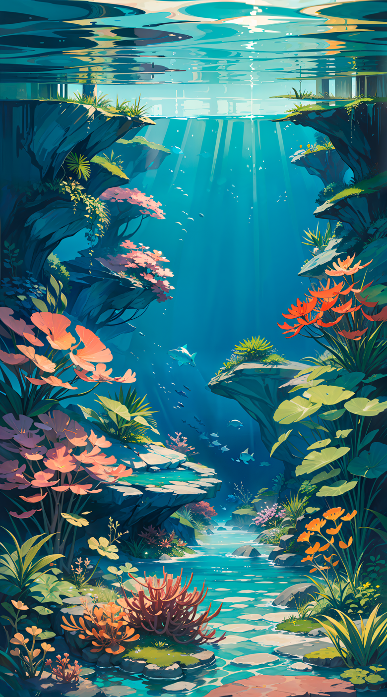 ricey on Tumblr: School Girl Underwater Anime Original Scenery wallpaper  These cute anime wallpapers feature a lot of cute anime sceneries. We...