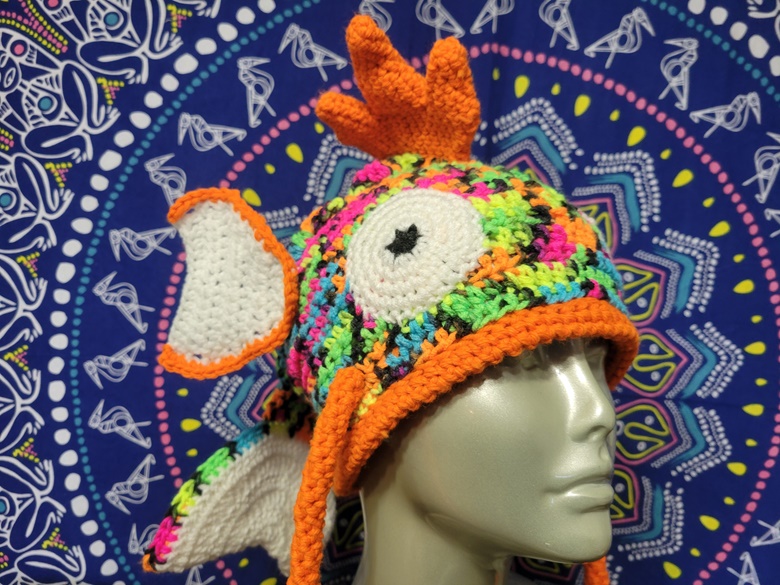 Large fry Fish hat (variegated neon) - Lil Reds Retail's Ko-fi Shop -  Ko-fi ❤️ Where creators get support from fans through donations,  memberships, shop sales and more! The original 'Buy Me