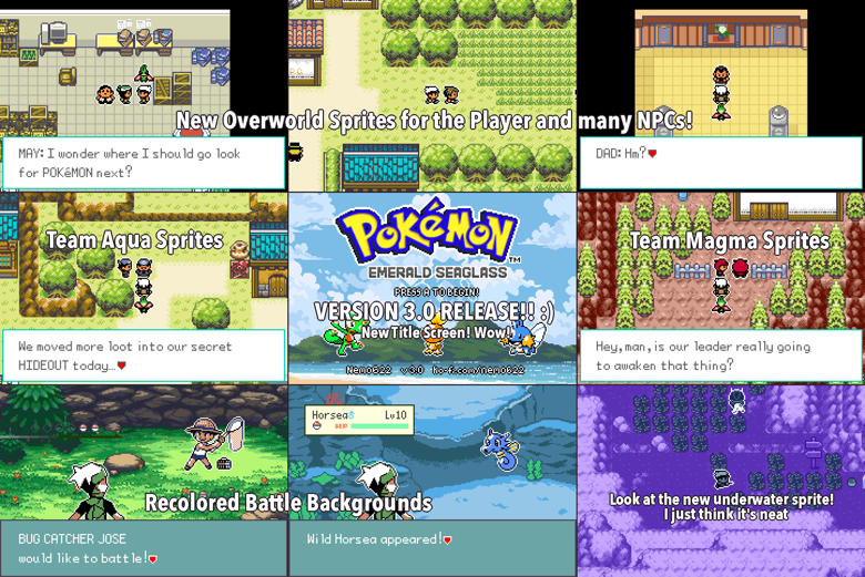 Pokémon Emerald Seaglass 3.0 Patch + Documentation Nemo622