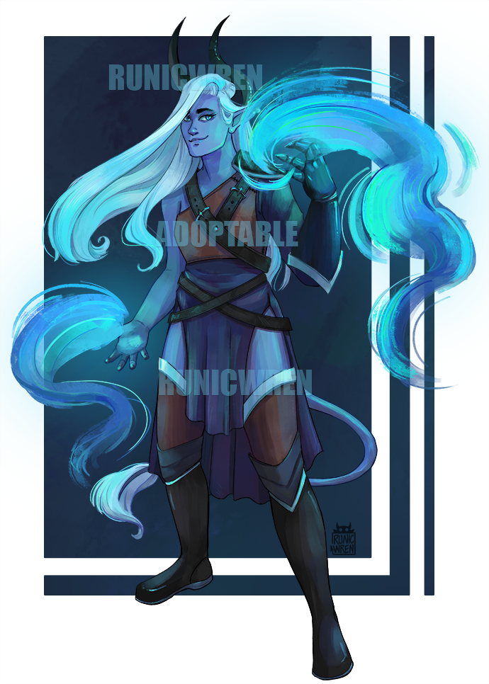 Tiefling Adoptable - blue - Ash Wren&rsquo;s Ko-fi Shop - Ko-fi 