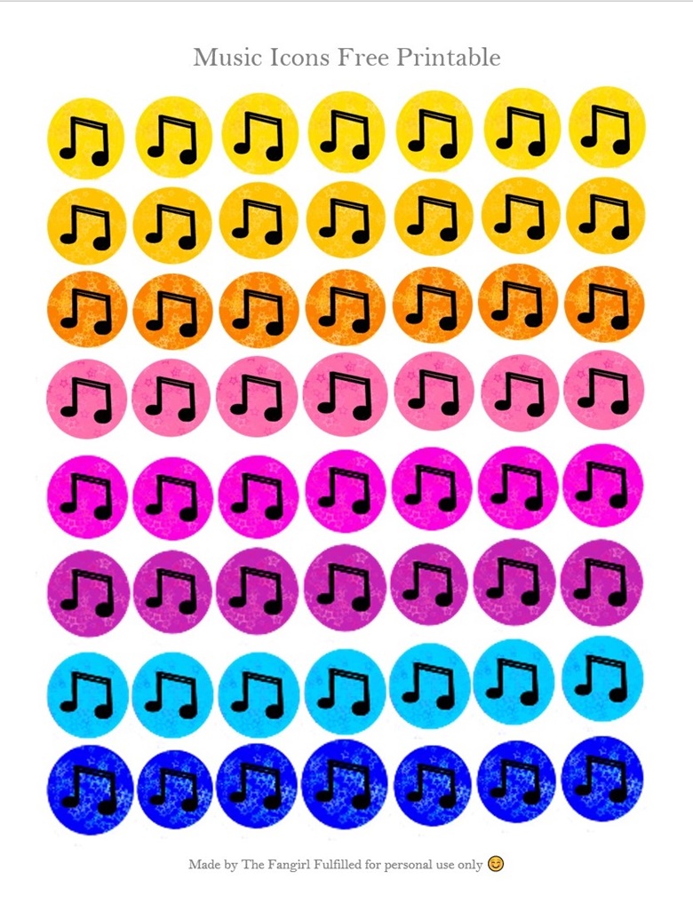 Music Icons Free Planner Printable - FangirlFulfilled's Ko-fi Shop - Ko ...