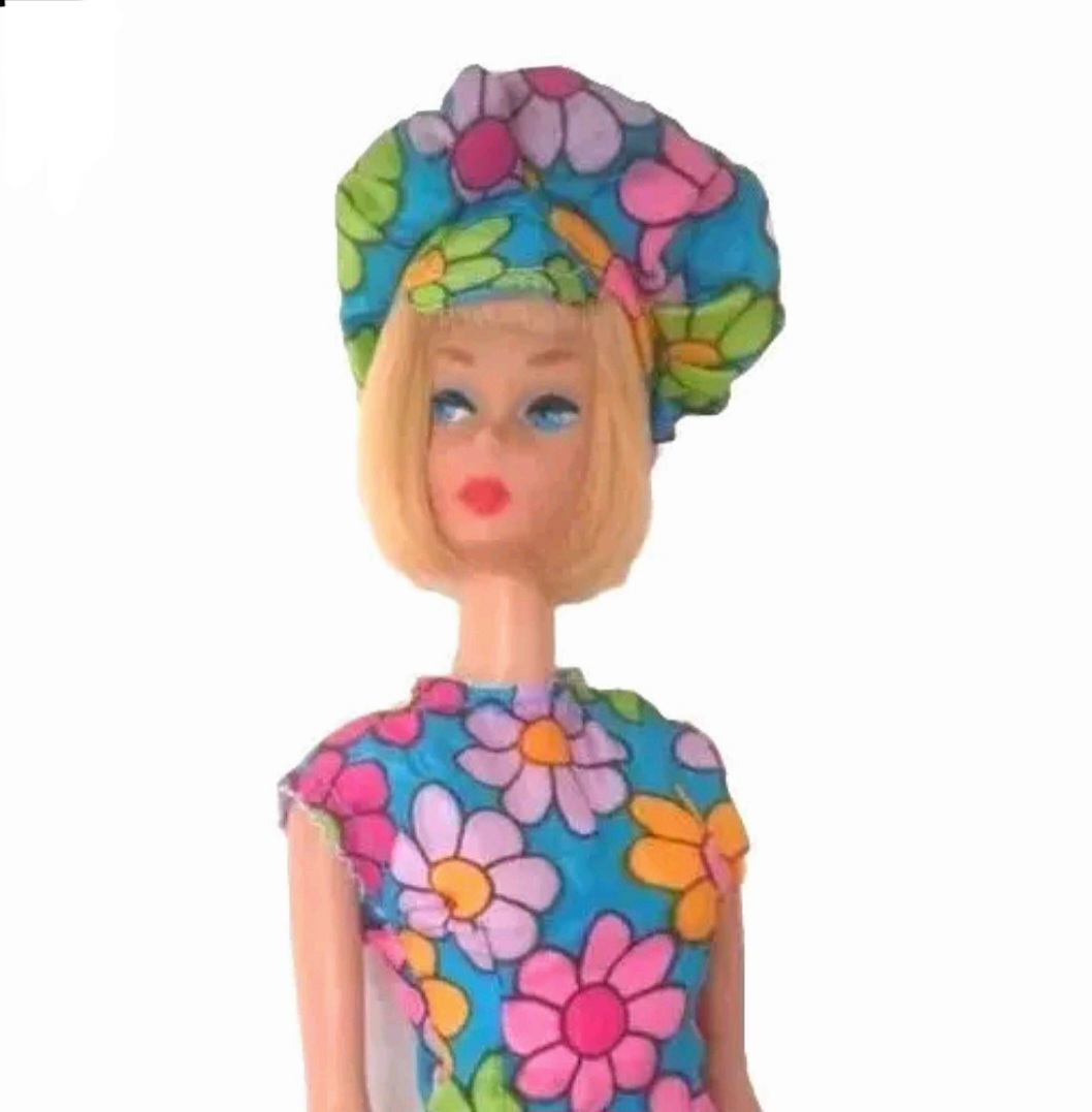 Barbie Flower Power retro puffy dress hat set-no doll - Small Favors ...