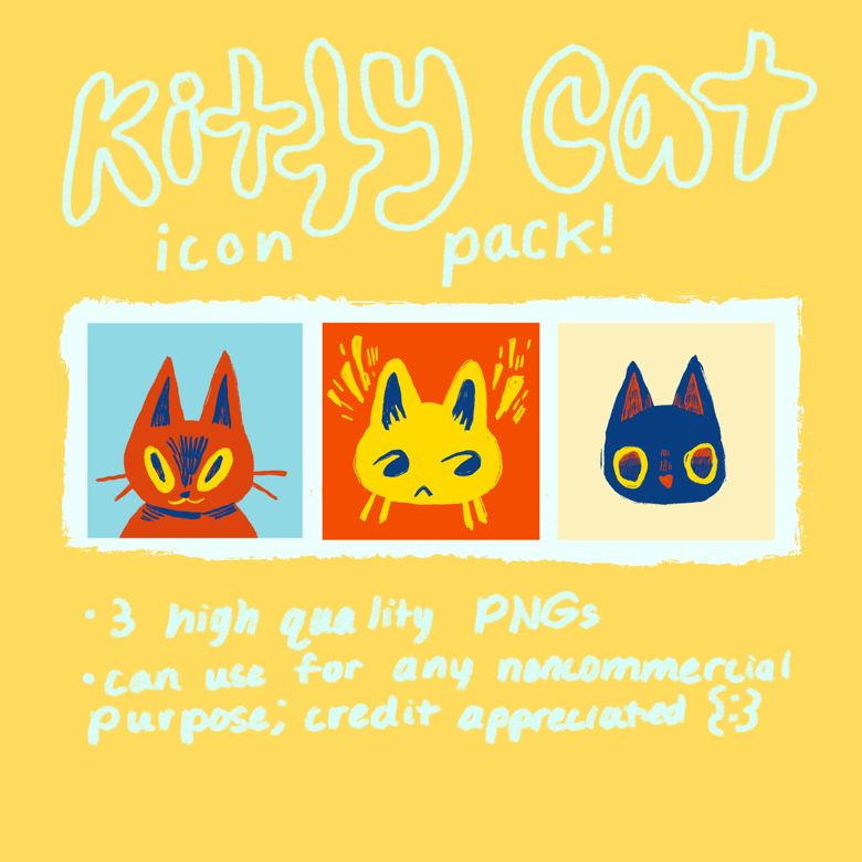 Primary Colors Cat Icon Pack - 8irdies's Ko-fi Shop