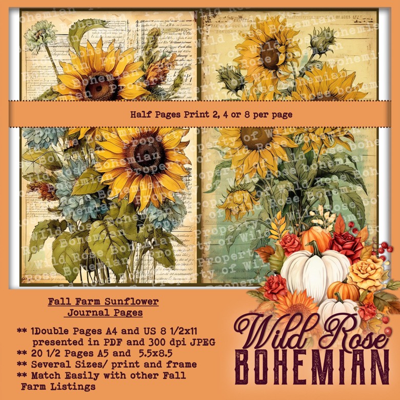 Sunflower Ephemera Journal Kit