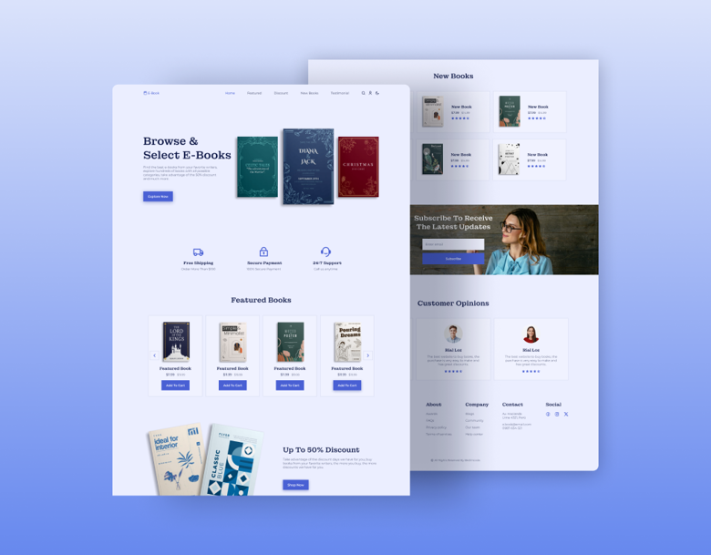 Responsive Book Website - Bedimcode's Ko-fi Shop