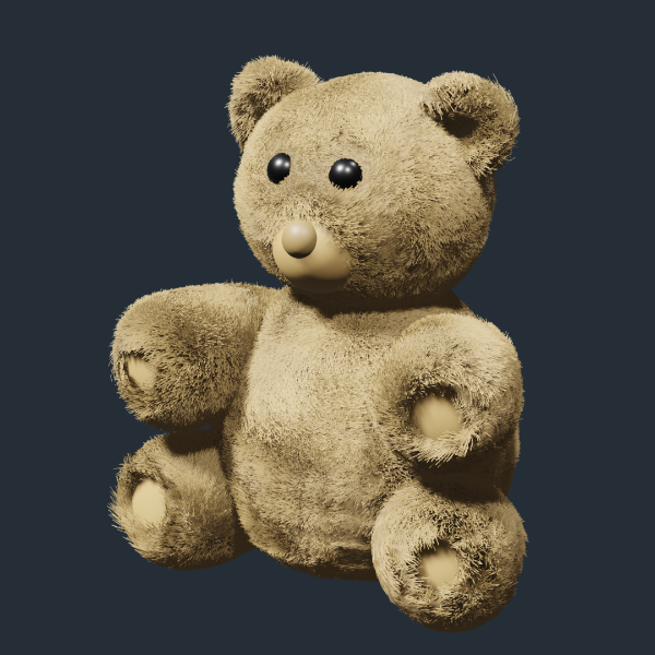 Fluffy Teddy Bear - Blender | 3D model