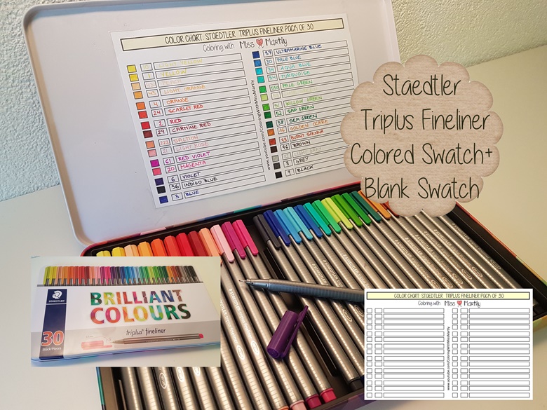 Staedtler Triplus Fineliner 60 Colored Pens Swatch Template DIY Color  Swatch Printable Digital PDF Template Instant Download (Instant Download) 