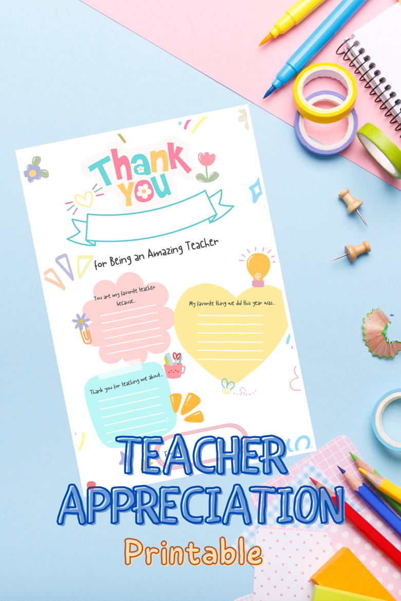 Adorable Teacher Appreciation Printable - Perfect Gift for Teacher's ...