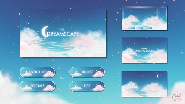 Free Dreamy Stream Overlay Pack: The Dreamscape - Nekoreen's Ko-fi Shop ...