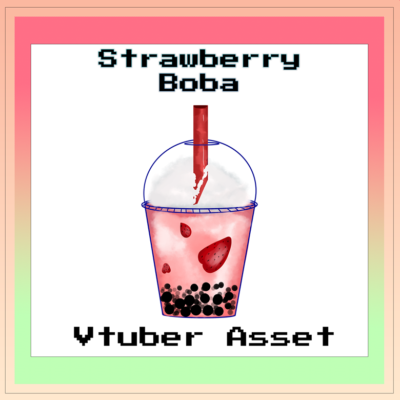 Strawberry Boba [PNG]《Vtuber Asset》 - Bellashuuu's Ko-fi Shop - Ko-fi ️ ...