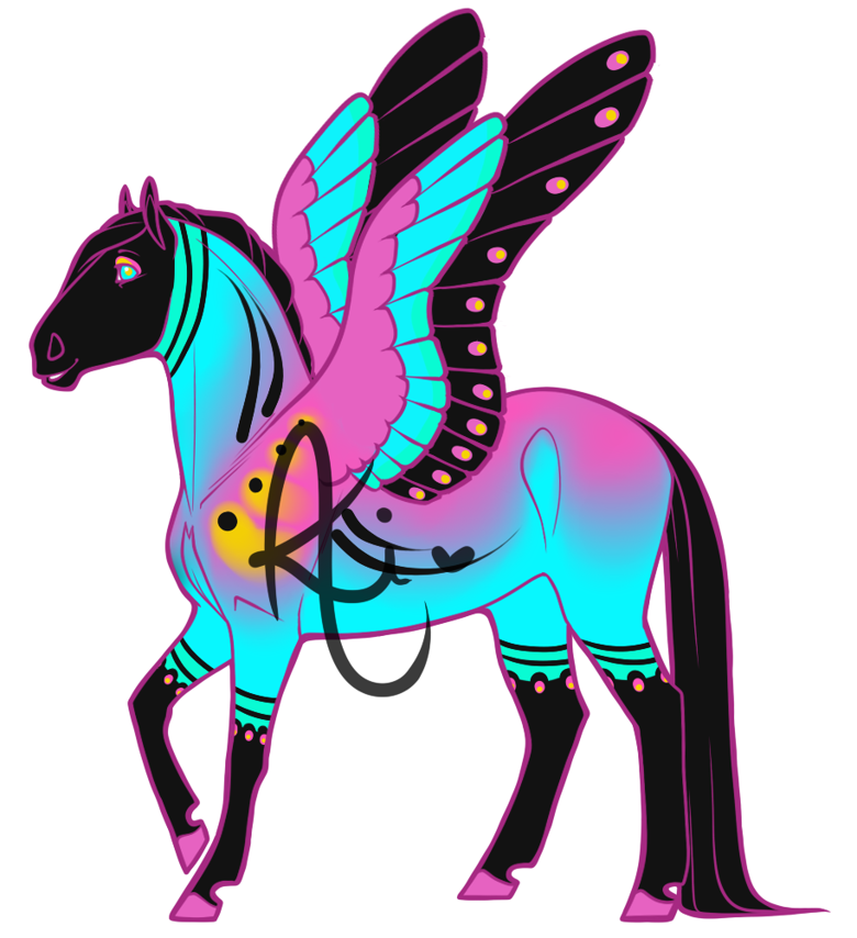 Neon Horse 2 - Aki's Ko-fi Shop - Ko-fi ️ Where creators get support