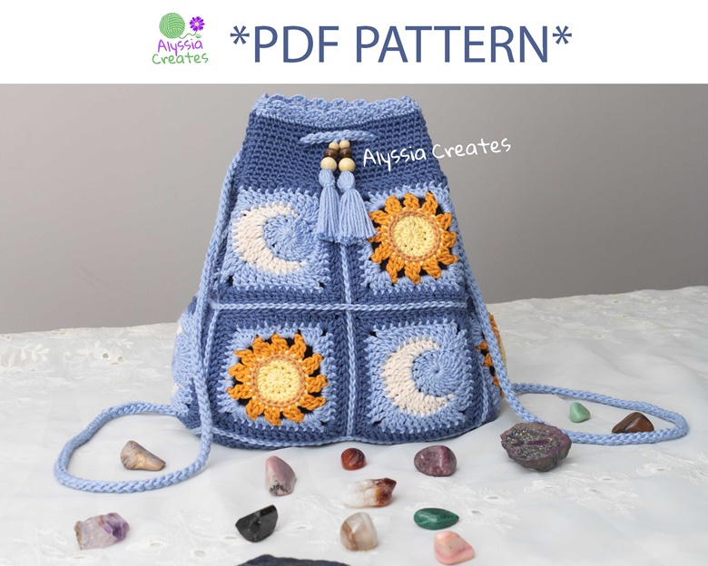 Crochet Sun Granny Square Pattern PDF Step by Step Crochet 