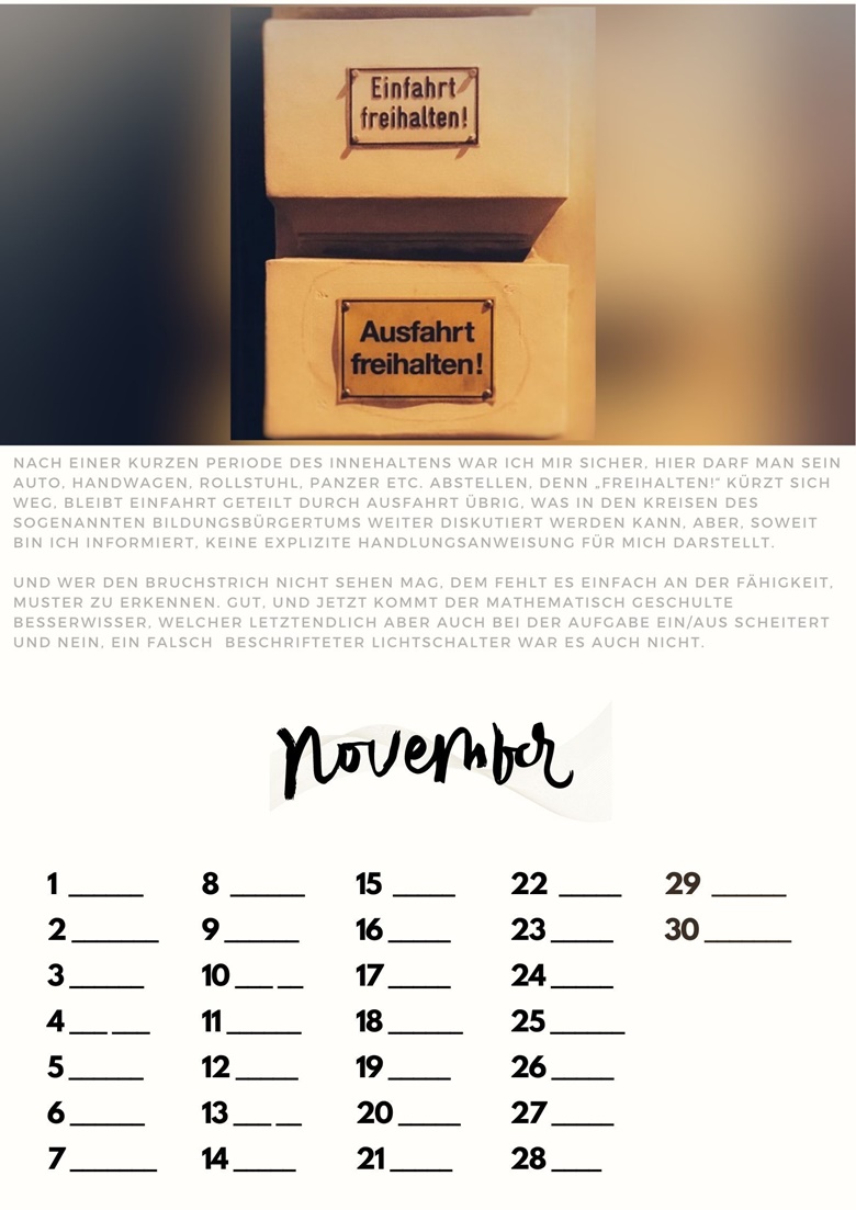 Unendlicher Kalender der Ordnungswidrigkeiten - Phonopollution 's Ko-fi 