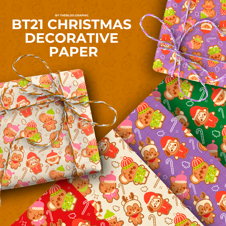 BT21 CHRISTMAS DECORATIVE PAPER Ale 's Kofi Shop Kofi ️ Where