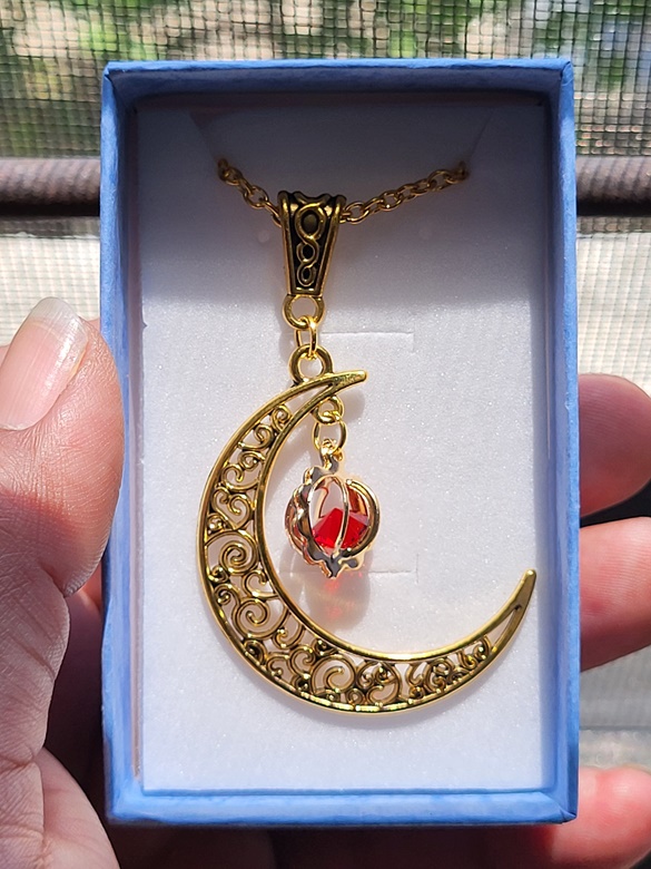 Gold Crescent Moon with small rhinestone charm Necklace - Victoria  Narithian Vasquez's Ko-fi Shop - Ko-fi ❤️ Where creators get support from  fans through donations, memberships, shop sales and more! The original 