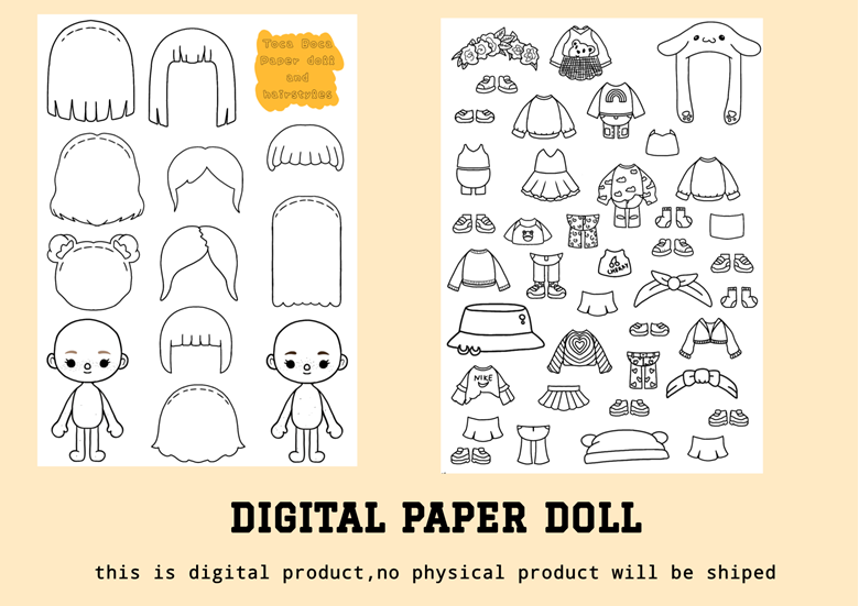 Color Toca Boca Paper Doll And Clothes Toca Boca Papercraft Quiet 