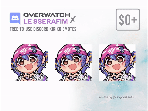 F2U [DISCORD] Overwatch 2 x LE SSERAFIM Kiriko Animated emote/ sticker ...