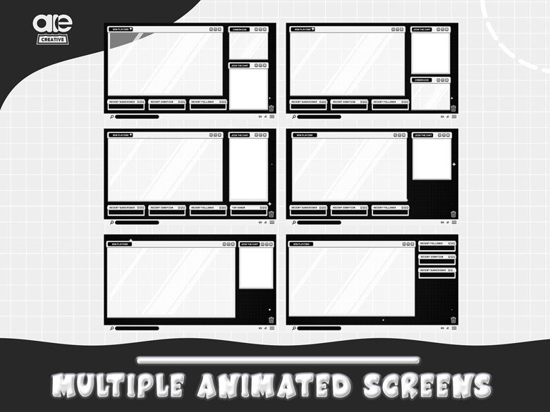 Animated Stream Package Overlay Black and White - StreamSpace's Ko-fi ...