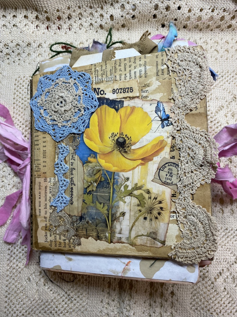 Handmade Vintage Style Junk Journal, heavily decorated with Handmade Vintage Style Junk Journal, heavily decorated with