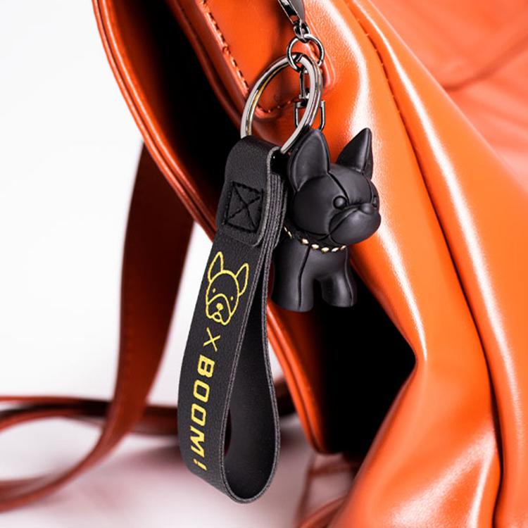 French Bulldog Leather Keychain