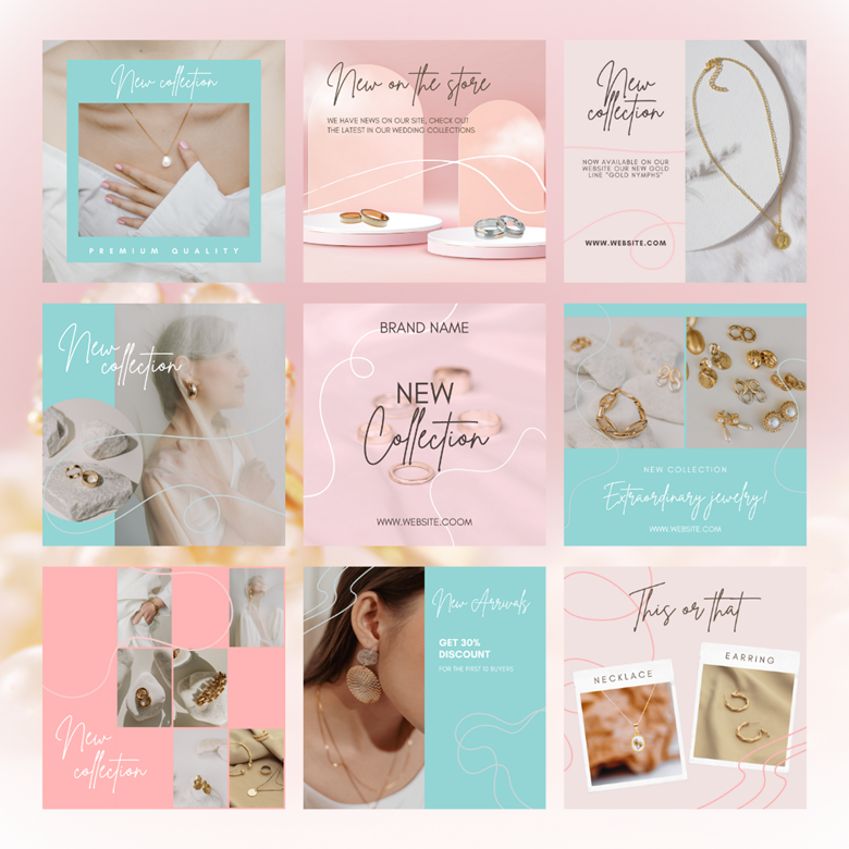 Jewellery social media kit template - María Gallardo's Ko-fi Shop - Ko ...