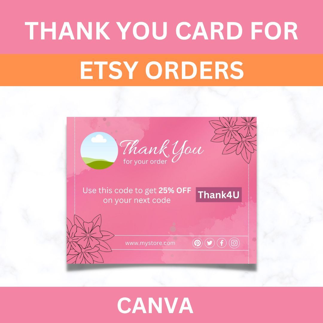 Etsy Thank You card Canva Remplate - DesignMyWebWorld's Ko-fi Shop - Ko ...