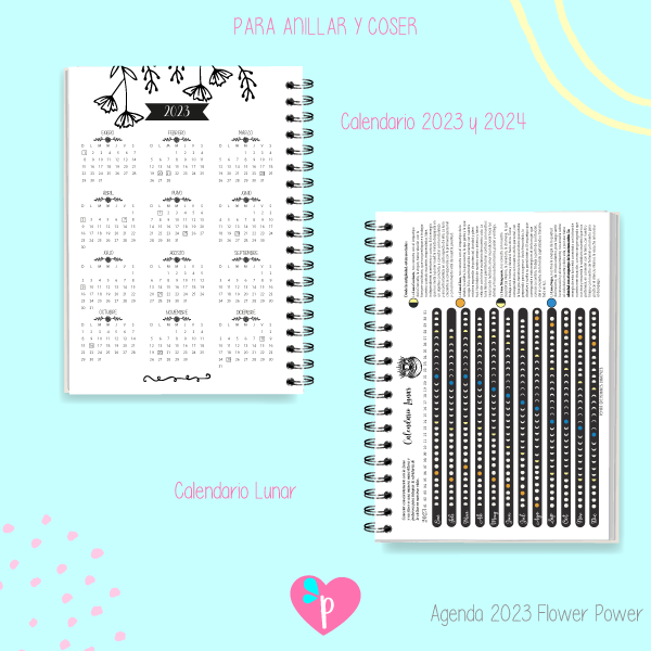 AGENDA 2023 - DOS DIAS POR PÁGINA - FLORES COLOR - PDF - Madreselva arte y  color