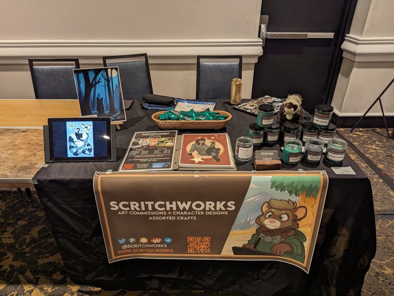 A photo of my table from Furpoc 2023