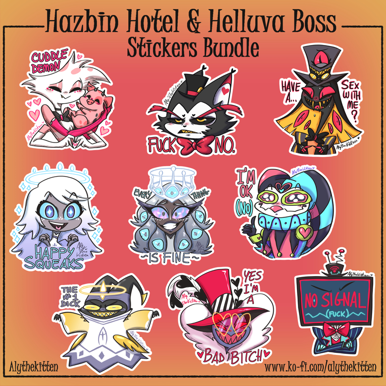 Hazbin Hotel & Helluva Boss Stickers Part1 - AlyTheKitten's Ko-fi Shop ...