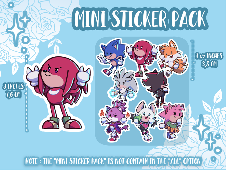 SONIC Matte Vinyl sticker pack - Sonic, Knuckles, Tails, Amy