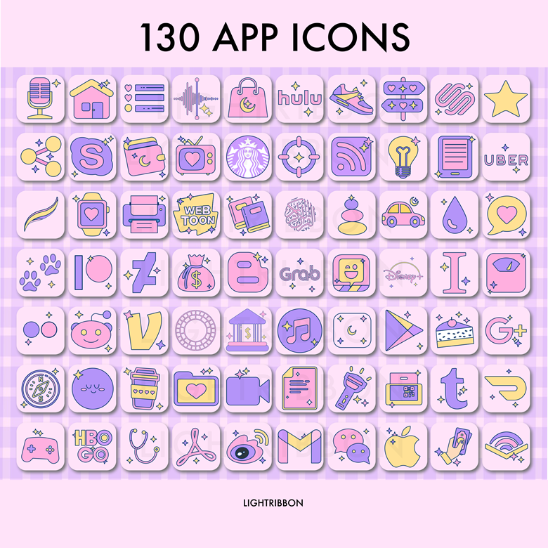 Cute Pink Ios Icons Kawaii Cats Icon Bundle With App Icons 