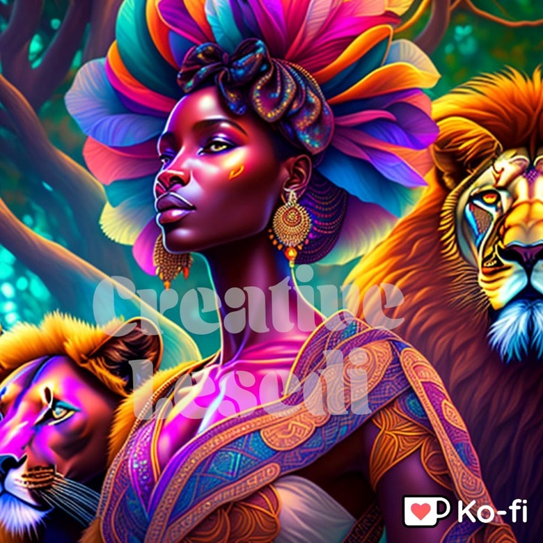 The Lioness Goddess-wallpaper, MP4+GIF+JPEG Bundle - Creative Lesedi's ...