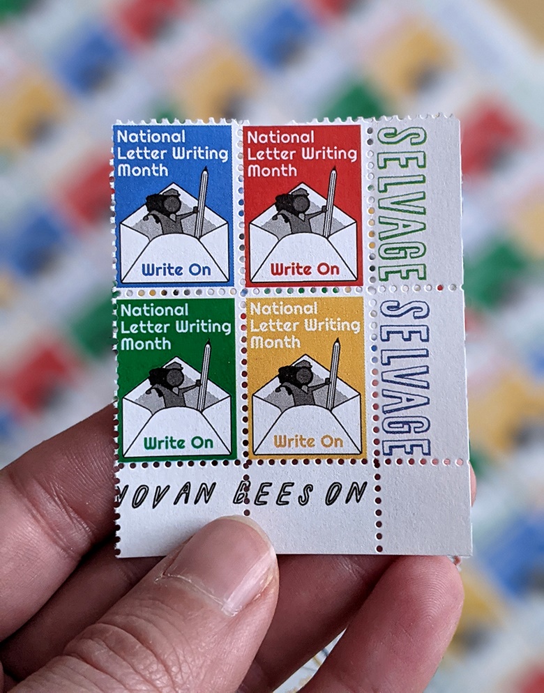 Artistamp set national letter writing month selvage s ko fi shop