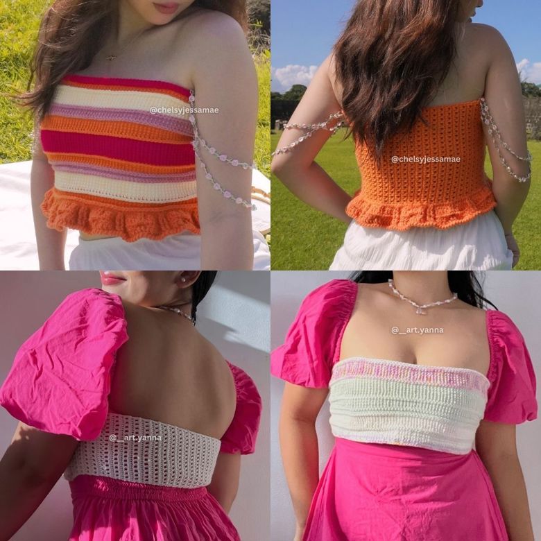 CHLOE bralette, Crop Top, Skirt, and Dress PDF Crochet Pattern Beginner /  Intermediate Level by SERATT 