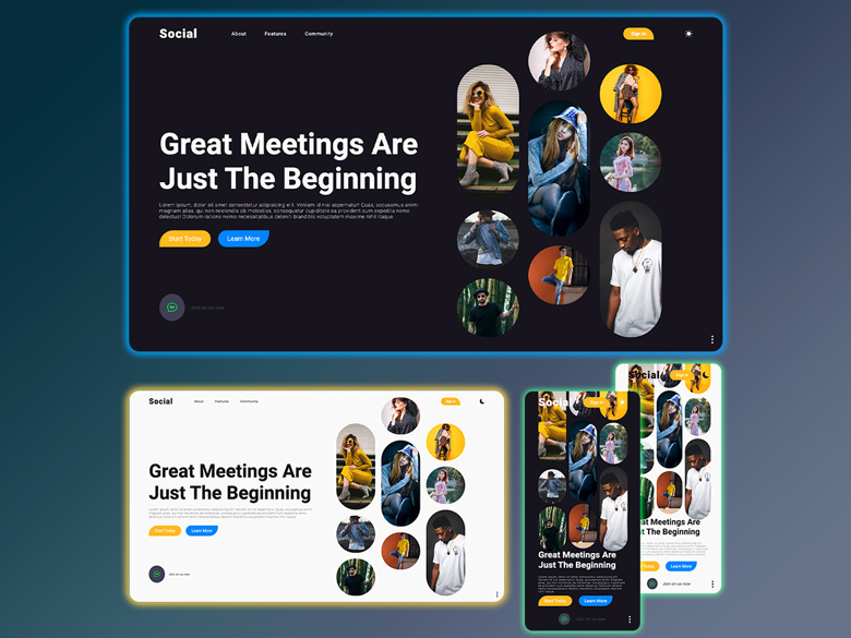 Social Networking Website Landing Page (HTML, CSS & JavaScript ...