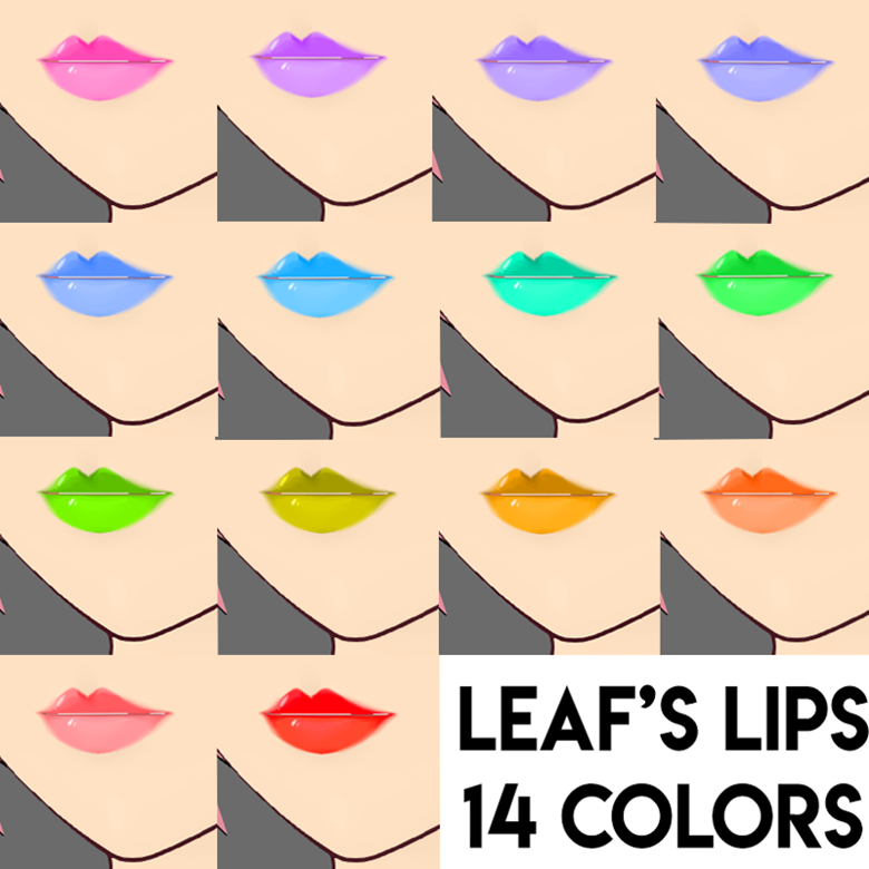 Leaf S Lips Colors Vroid Texture Pack Leaf S Ko Fi Shop Ko Fi Where Creators Get