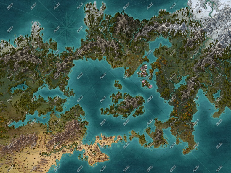 Isthmus Map - No Icons 8K Fantasy Map (digital art) - Shatoveray ...