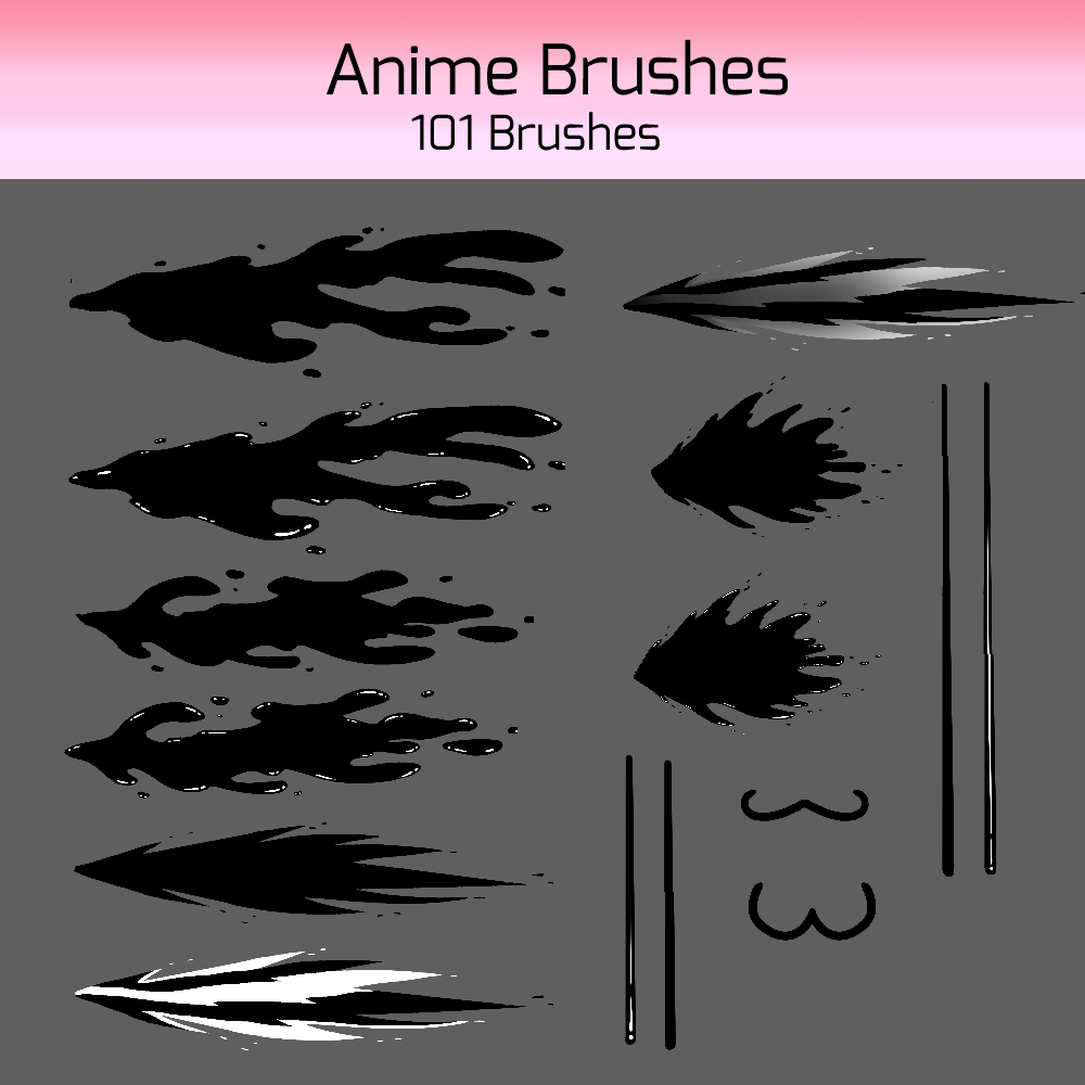 Anime Brushes - 101 Brushes for Clip Studio Paint - Shrineheart's Ko-fi ...