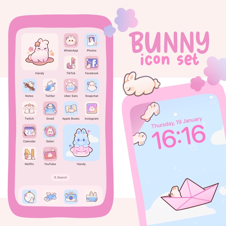 100 Cute Kawaii Cat Ios Icons Pack iPhone Theme App 