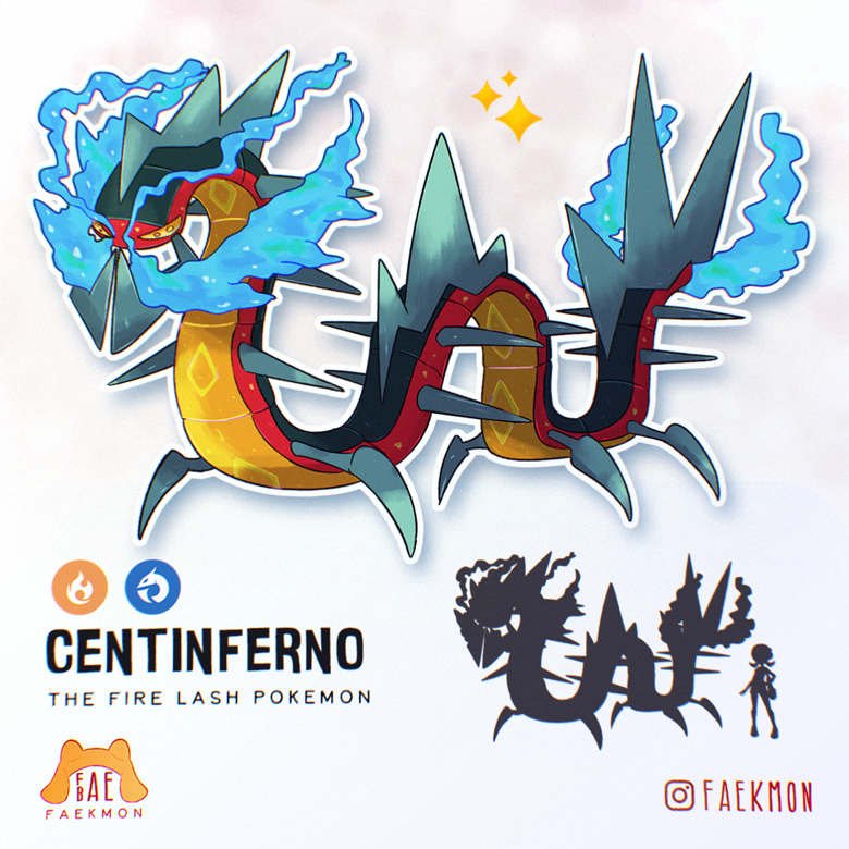 Fakemon Sale | Centiskorch Evolution - Fae | Bae Fakemon's Ko-fi Shop ...