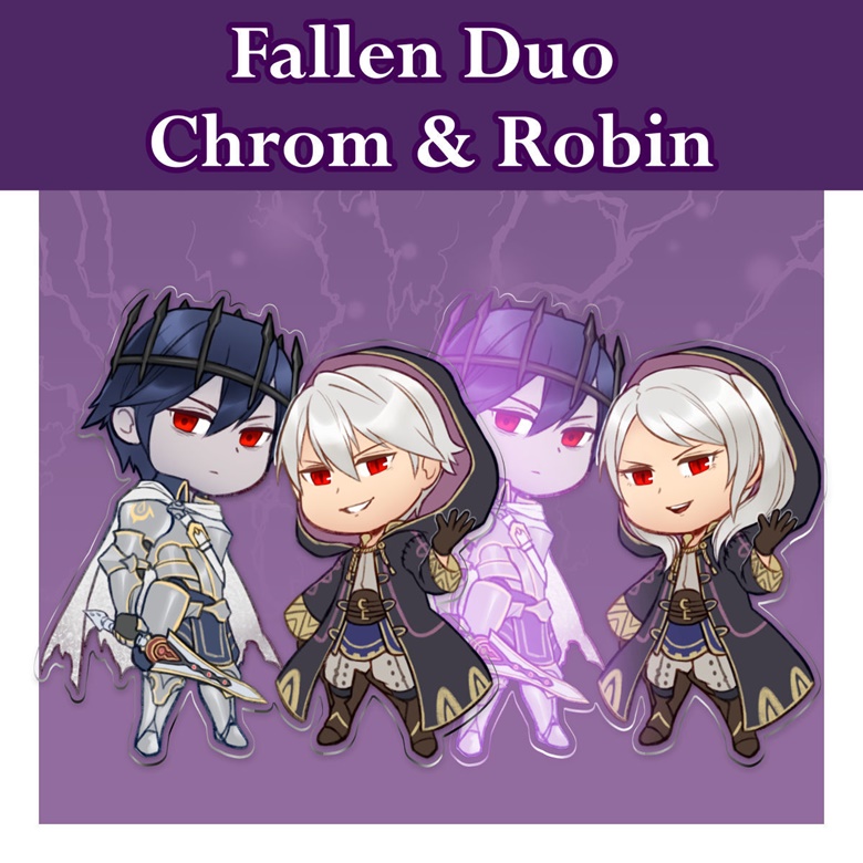 Fallen Duo Chrom And Robin Double Sided Acrylic Charm Flamingos Ko