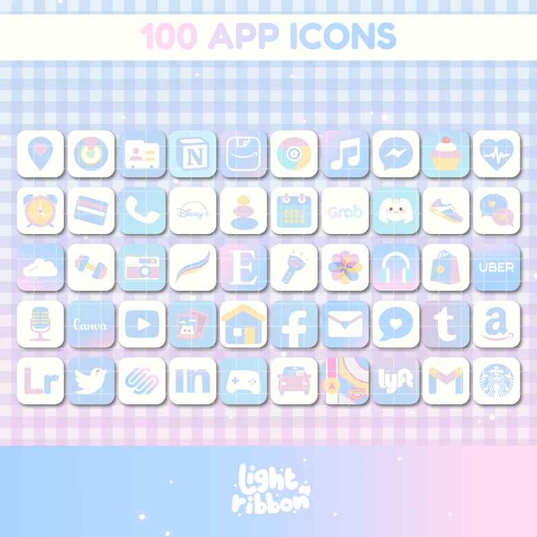 Light Blue App Icons for iOS 14 & Android - Free Aesthetic Baby Blue Icons