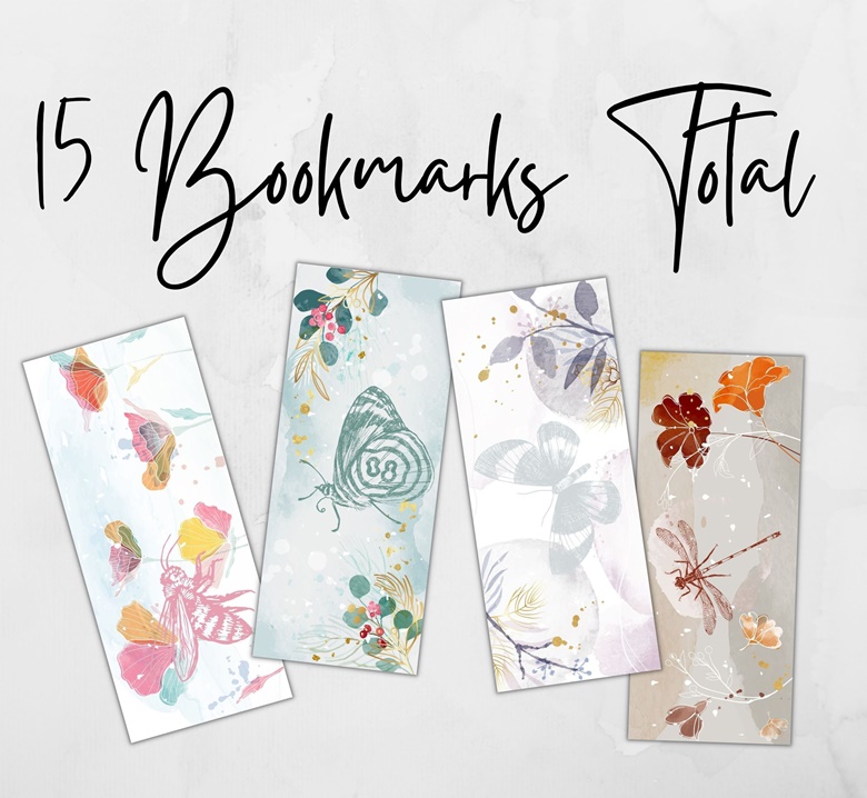 Watercolor Bookmarks - Printable - 098 - Thejournalbabes's Ko-fi Shop 