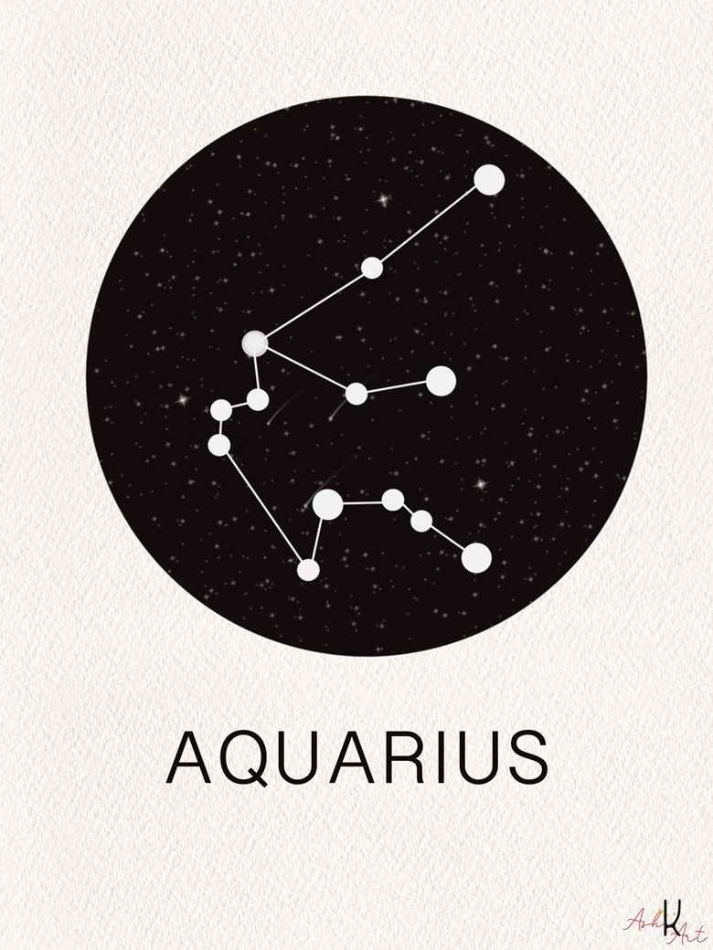 Free Digital Post card for zodiac sign Aquarius - AshiKArt's Ko-fi Shop ...