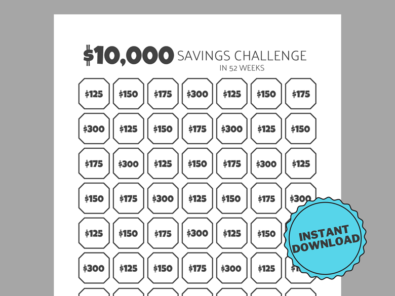 Printable Savings Challenge