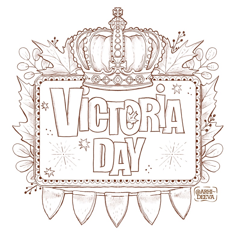FREE Victoria's Day coloring page Eereen's ART Studio's Kofi Shop