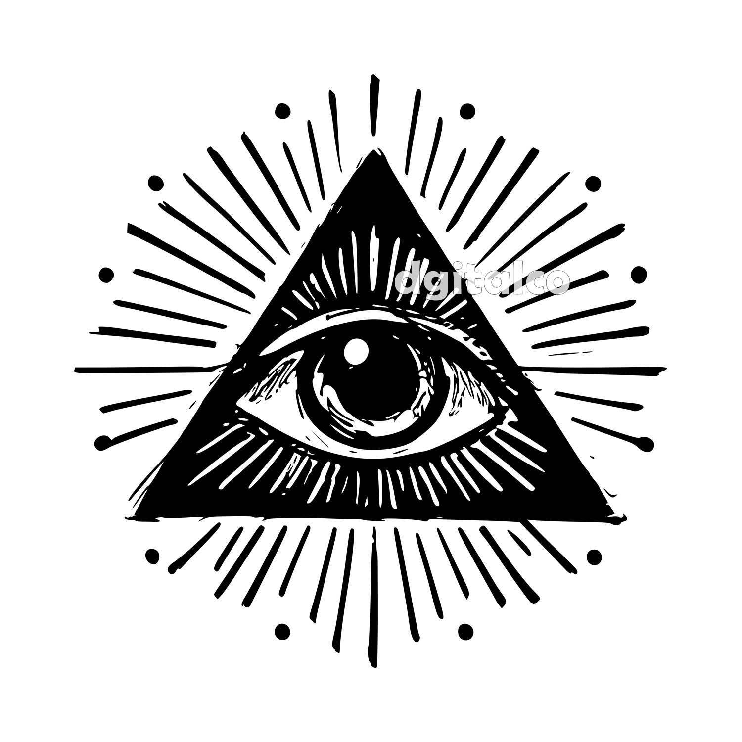 All Seeing Eye Vector Art - Intriguing Hand-drawn Charm - Vector Art ...