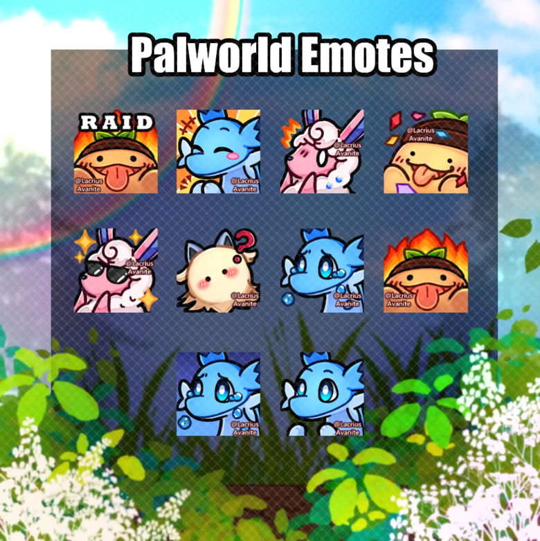 Palworld Emotes | Twitch Discord YouTube Streaming Assets | Cute Kawaii ...