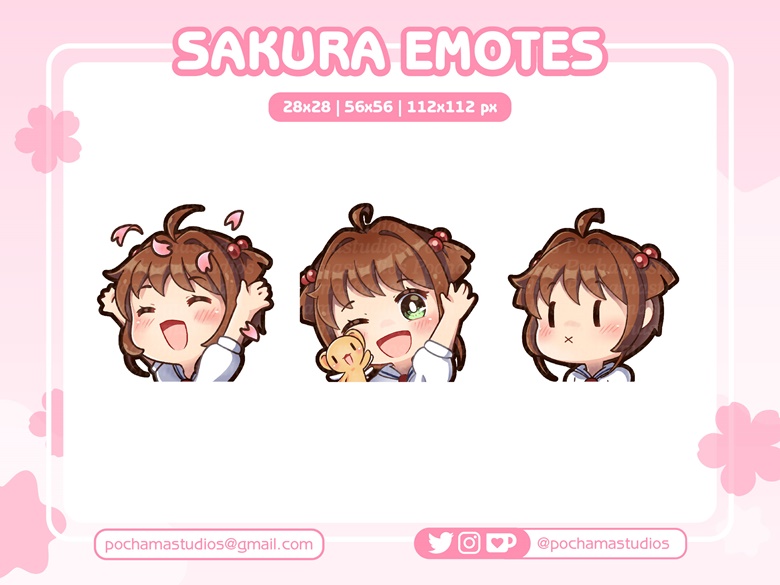 P2U ~ Sakura Card Captor Emote Set for Twitch/Discord - Pochamastudios ...