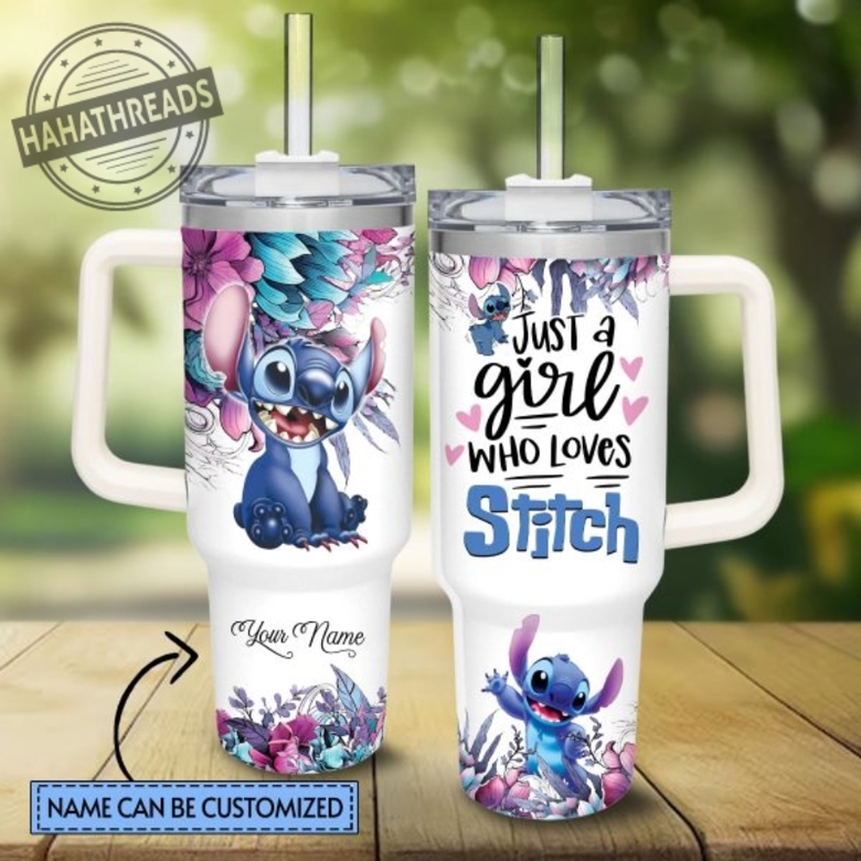 Personalised Stitch Tumbler Cold Cup & Straw Reusable Cup Stitch